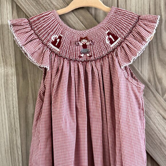 KREWE Girls Dress Size 5 Red Gingham Christmas Holiday Festive Party Babydoll - Picture 5 of 6